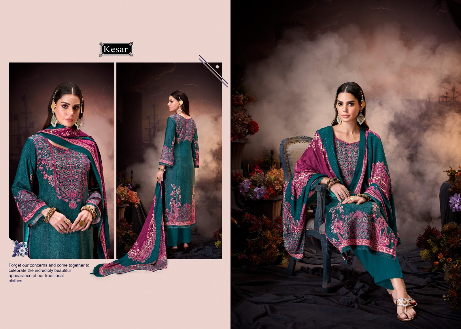 Noor Kesar Pashmina Suits Supplier Gujarat