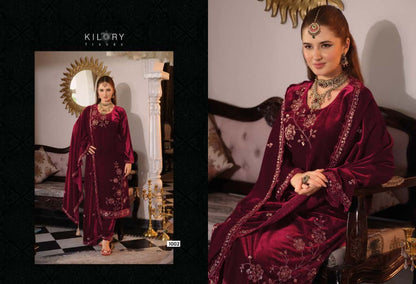 Noor Mahal Kilory Velvet Suits Wholesaler India