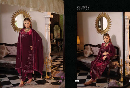 Noor Mahal Kilory Velvet Suits Wholesaler India