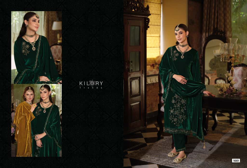 Noor Mahal Kilory Velvet Suits Wholesaler India