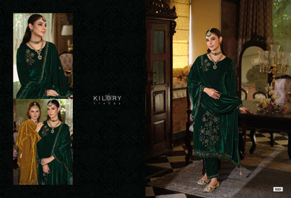 Noor Mahal Kilory Velvet Suits Wholesaler India