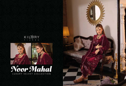 Noor Mahal Kilory Velvet Suits Wholesaler India