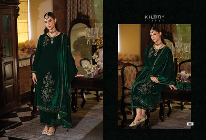 Noor Mahal Kilory Velvet Suits Wholesaler India