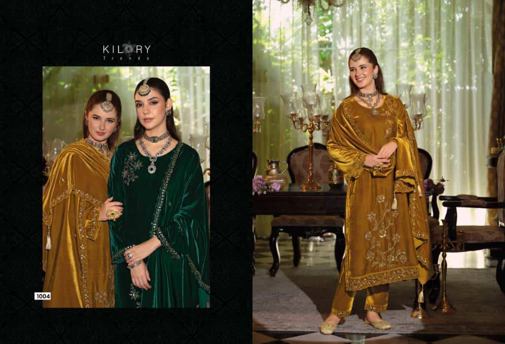 Noor Mahal Kilory Velvet Suits Wholesaler India