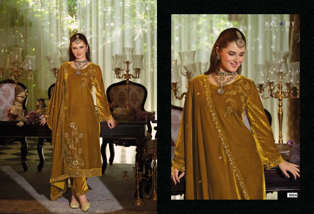Noor Mahal Kilory Velvet Suits Wholesaler India