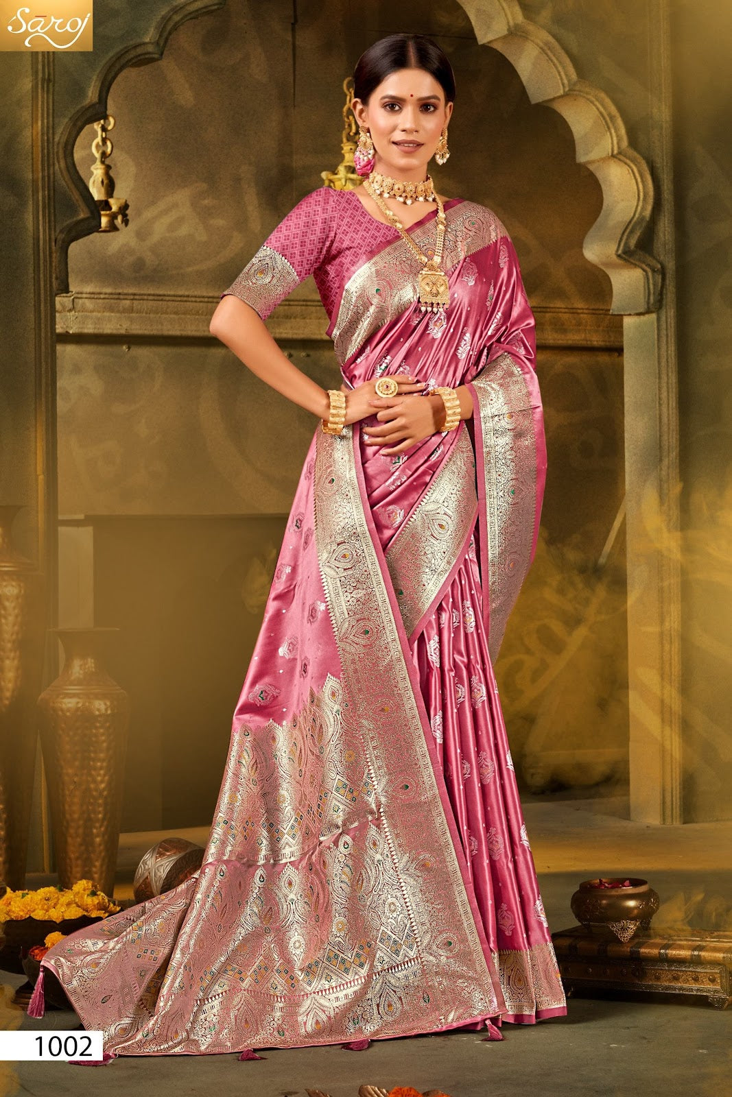 Noor Mahal Satin Saroski Vol 1 Saroj Silk Sarees Exporter