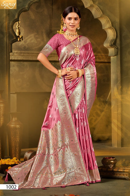 Noor Mahal Satin Saroski Vol 1 Saroj Silk Sarees Exporter