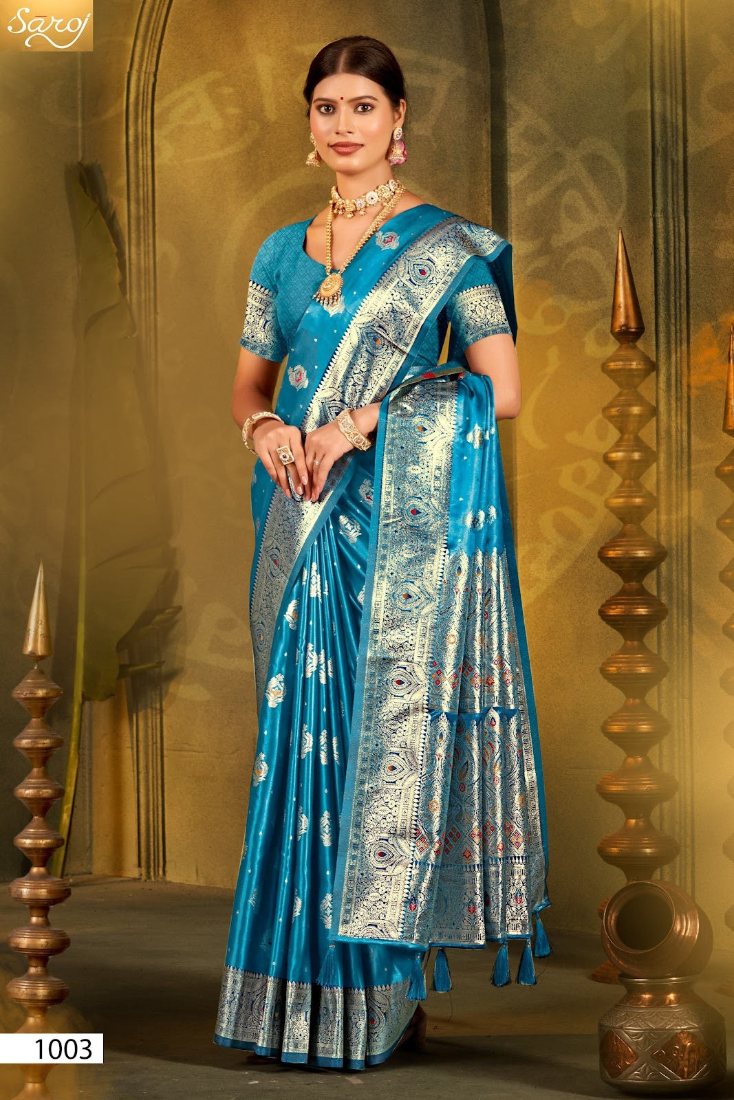Noor Mahal Satin Saroski Vol 1 Saroj Silk Sarees Exporter