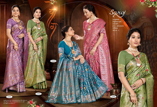 Noor Mahal Satin Saroski Vol 3 Saroj Silk Sarees Supplier