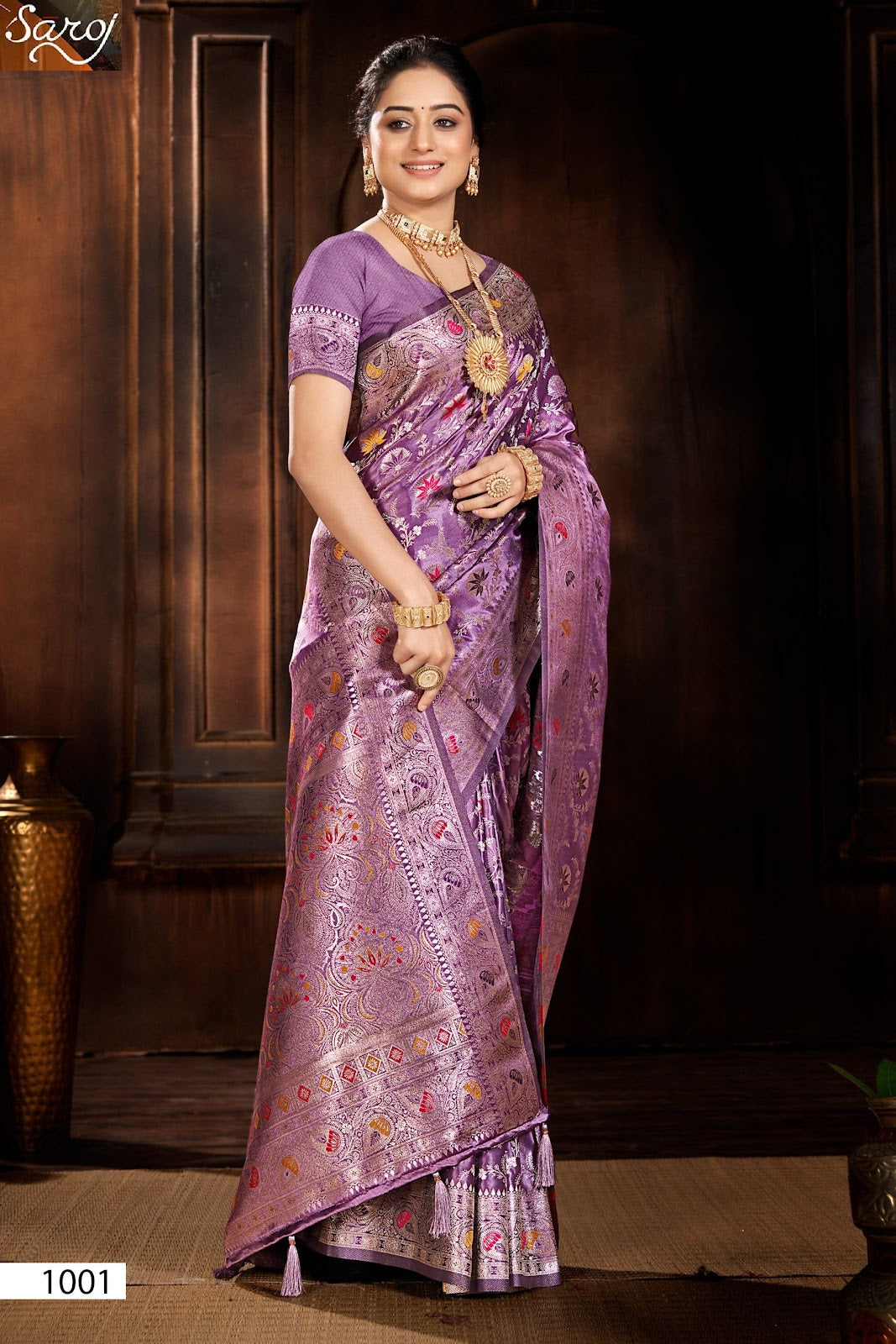Noor Mahal Satin Saroski Vol 3 Saroj Silk Sarees Supplier