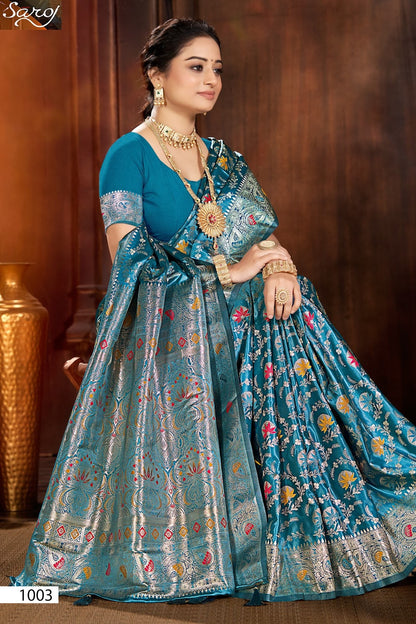 Noor Mahal Satin Saroski Vol 3 Saroj Silk Sarees Supplier