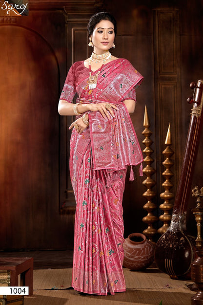 Noor Mahal Satin Saroski Vol 3 Saroj Silk Sarees Supplier