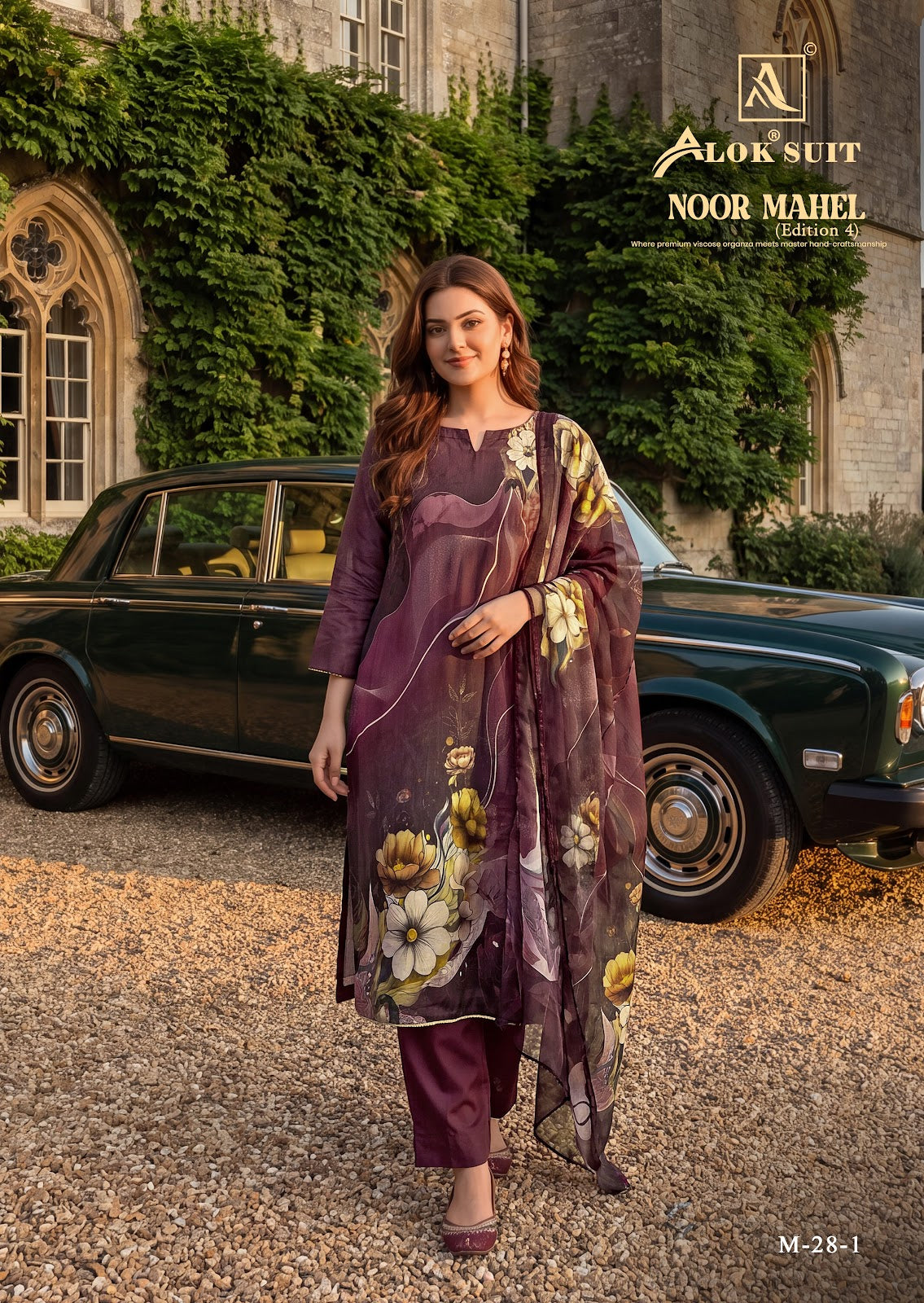 Noor Mahel Edition 4 Alok Viscose Karachi Salwar Suits Supplier India