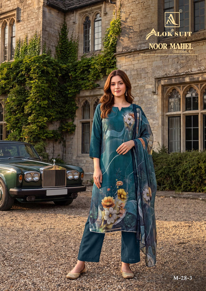 Noor Mahel Edition 4 Alok Viscose Karachi Salwar Suits Supplier India