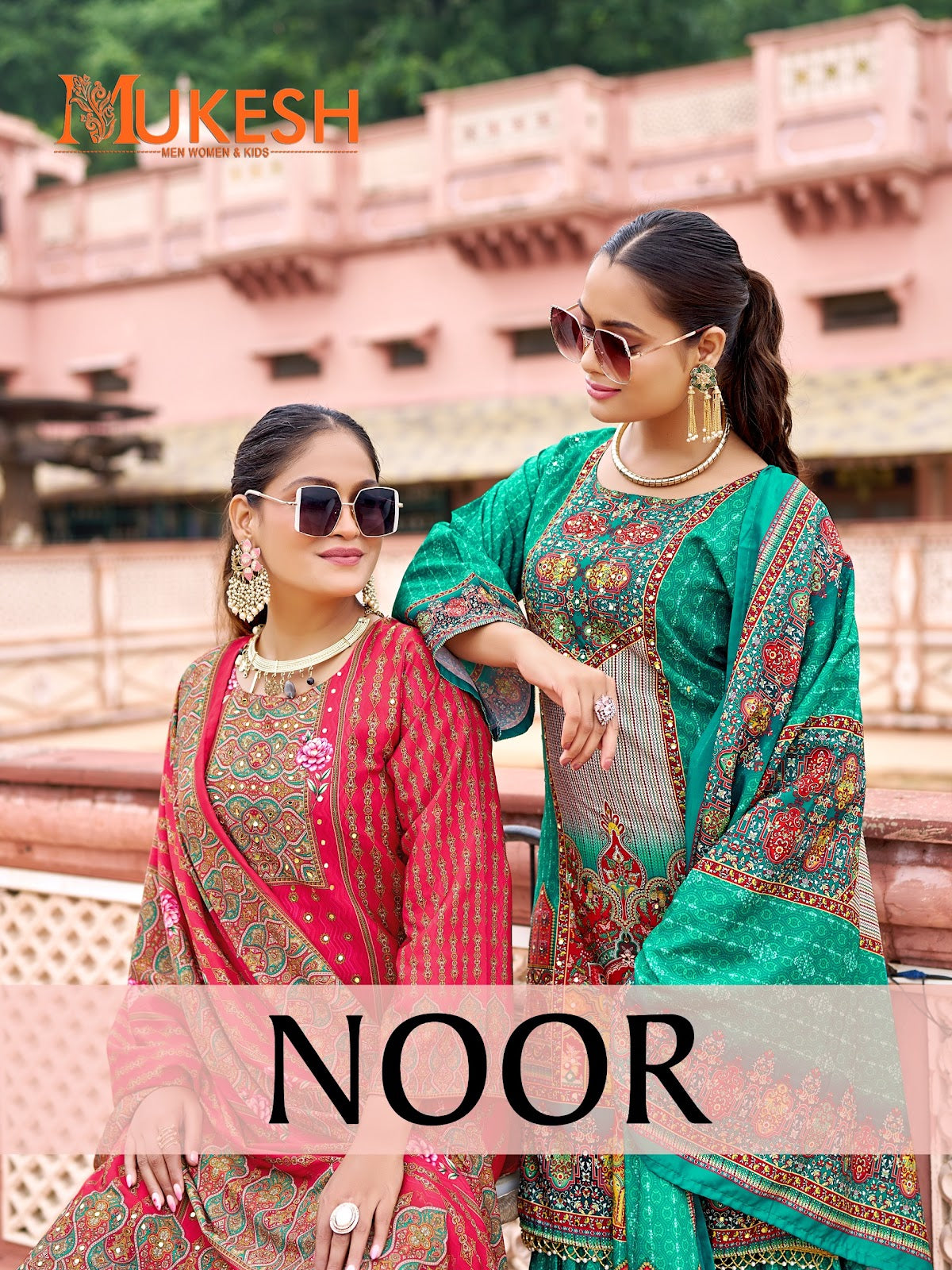 Noor Mukesh Banwery Crape Silk Karachi Readymade Suits Wholesale Rate