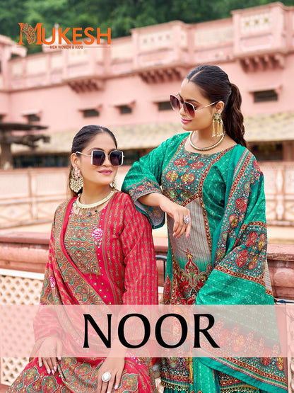 Noor Mukesh Banwery Crape Silk Karachi Readymade Suits Wholesale Rate