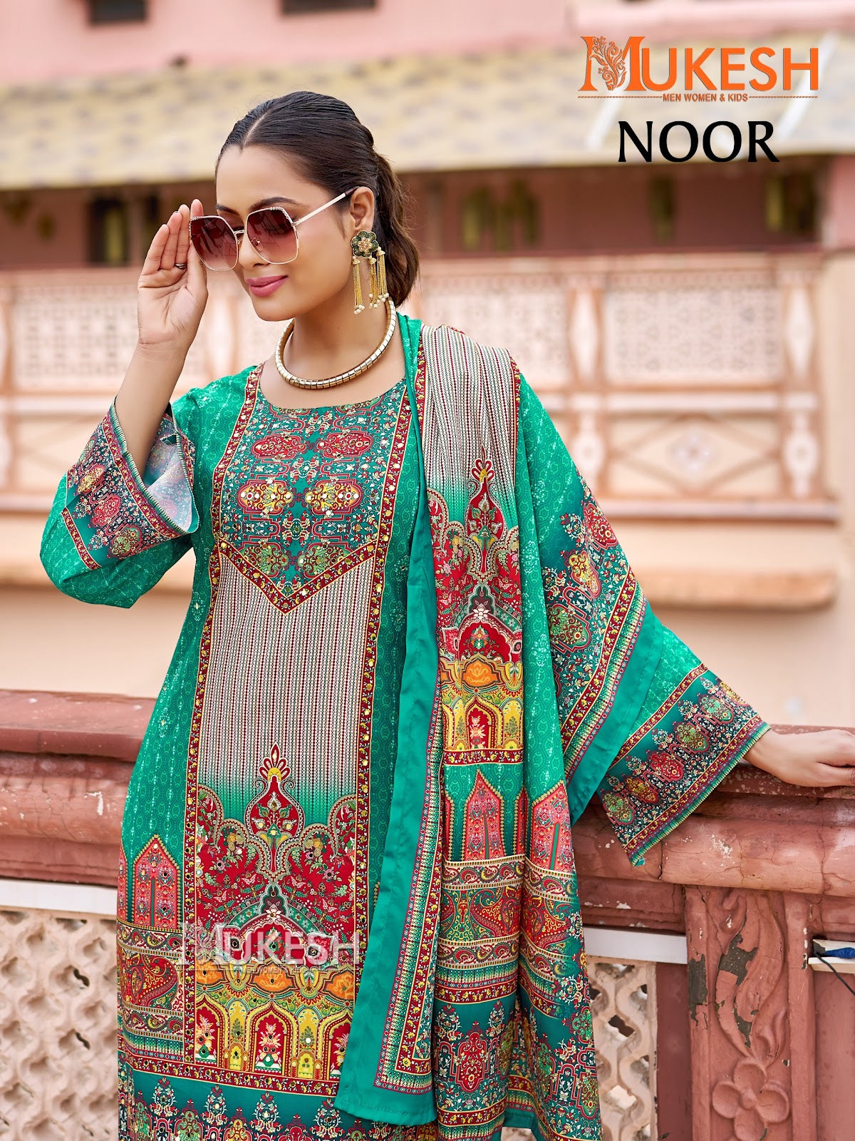 Noor Mukesh Banwery Crape Silk Karachi Readymade Suits Wholesale Rate