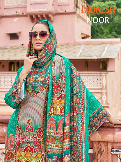 Noor Mukesh Banwery Crape Silk Karachi Readymade Suits Wholesale Rate