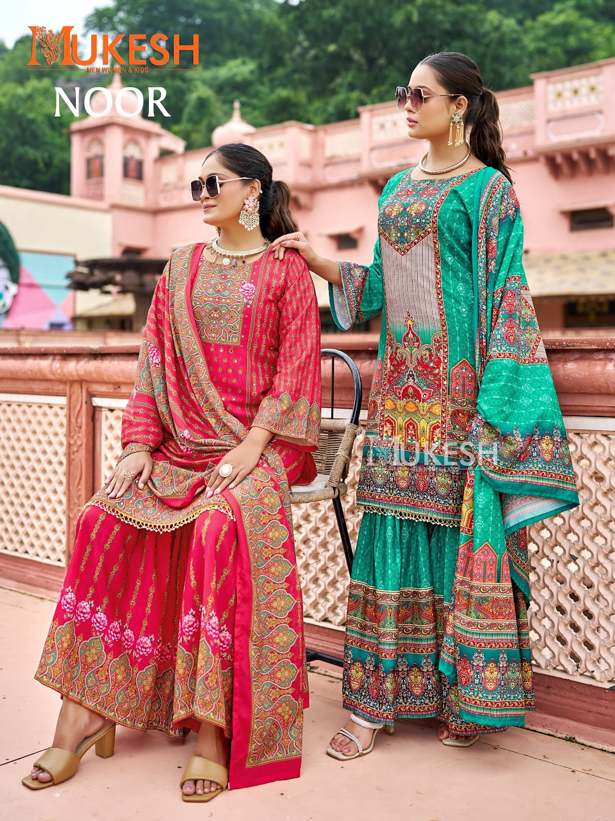 Noor Mukesh Banwery Crape Silk Karachi Readymade Suits Wholesale Rate