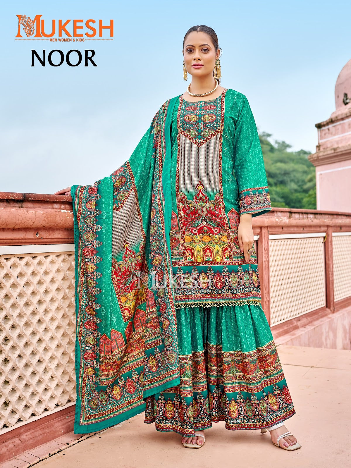 Noor Mukesh Banwery Crape Silk Karachi Readymade Suits Wholesale Rate