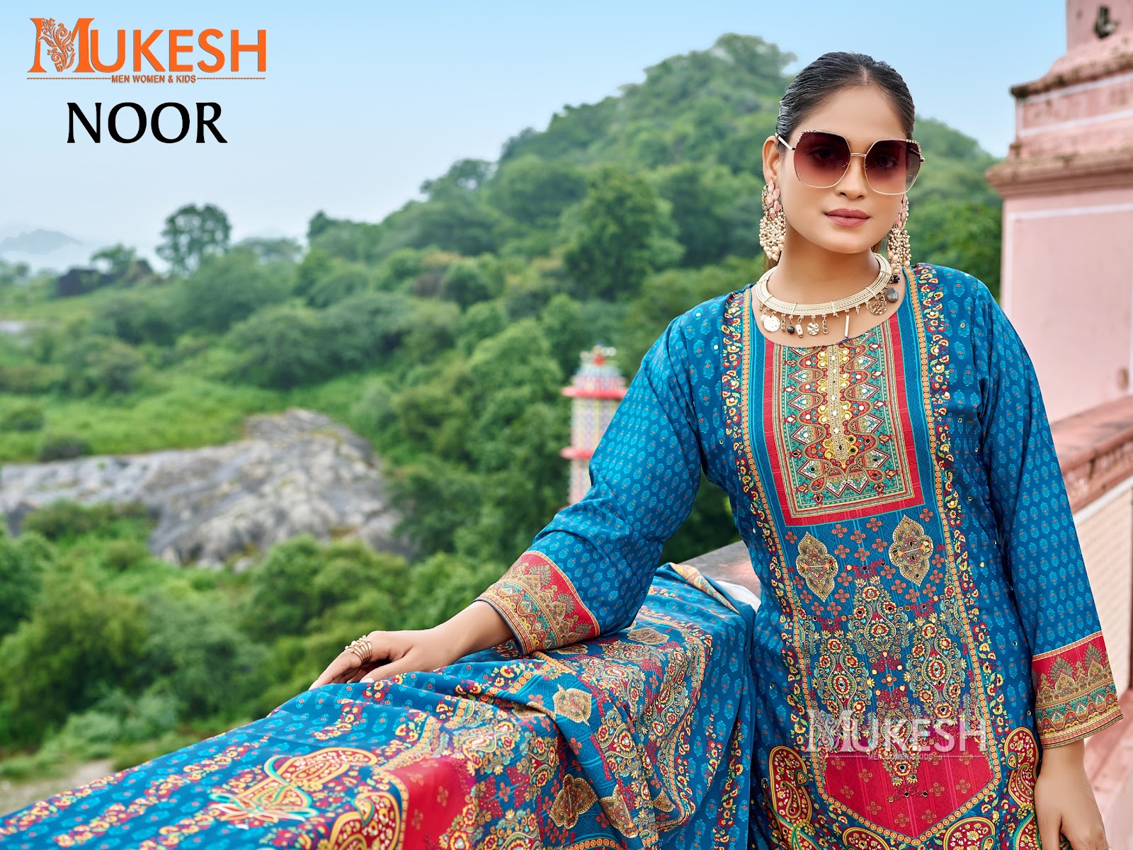 Noor Mukesh Banwery Crape Silk Karachi Readymade Suits Wholesale Rate