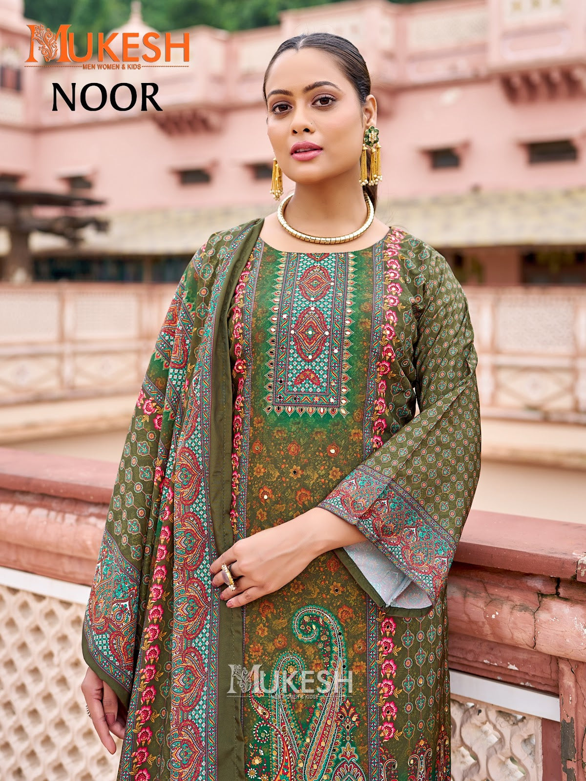 Noor Mukesh Banwery Crape Silk Karachi Readymade Suits Wholesale Rate