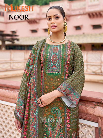 Noor Mukesh Banwery Crape Silk Karachi Readymade Suits Wholesale Rate