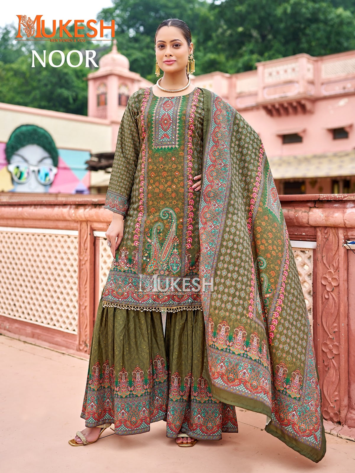 Noor Mukesh Banwery Crape Silk Karachi Readymade Suits Wholesale Rate