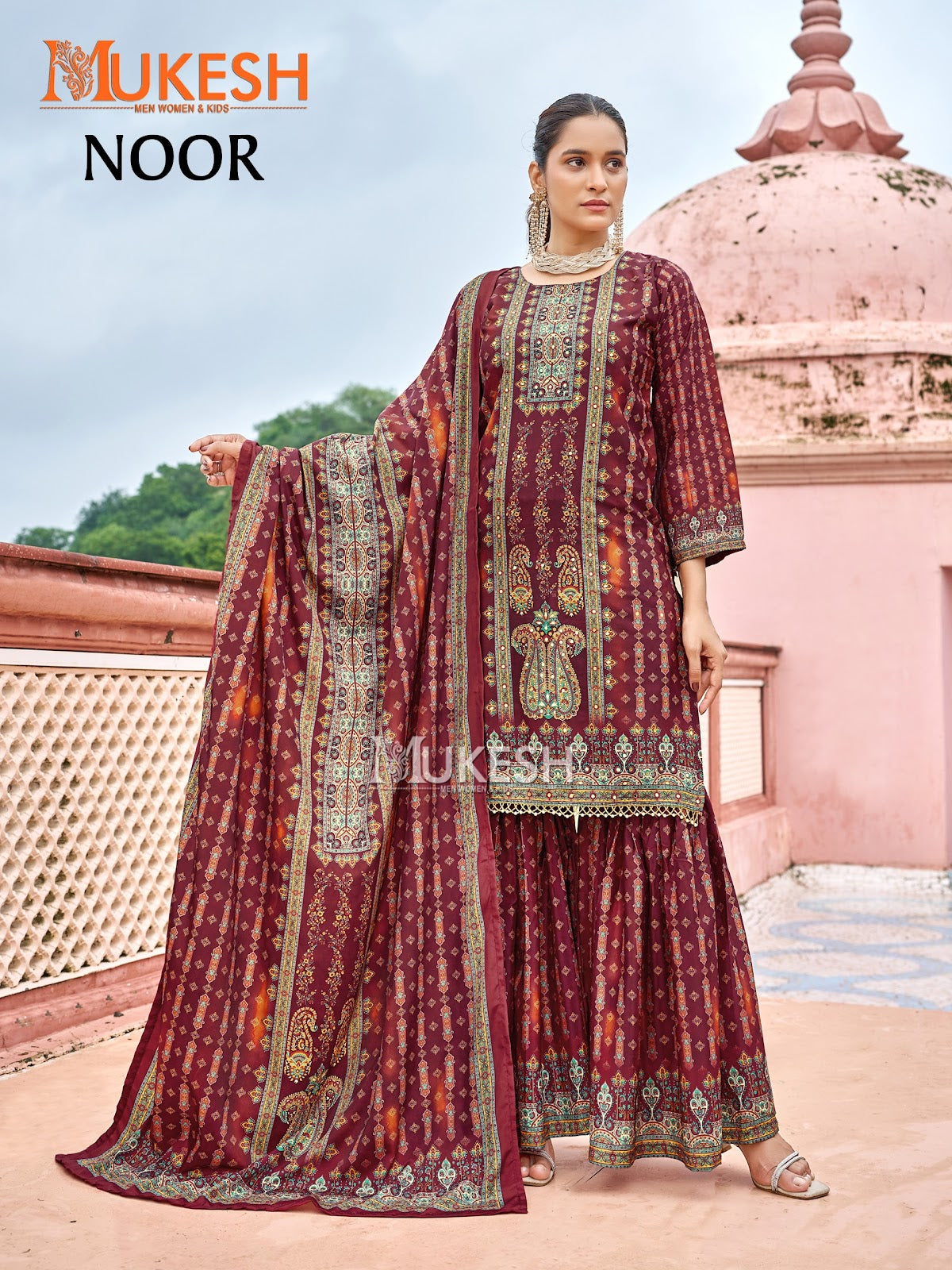 Noor Mukesh Banwery Crape Silk Karachi Readymade Suits Wholesale Rate