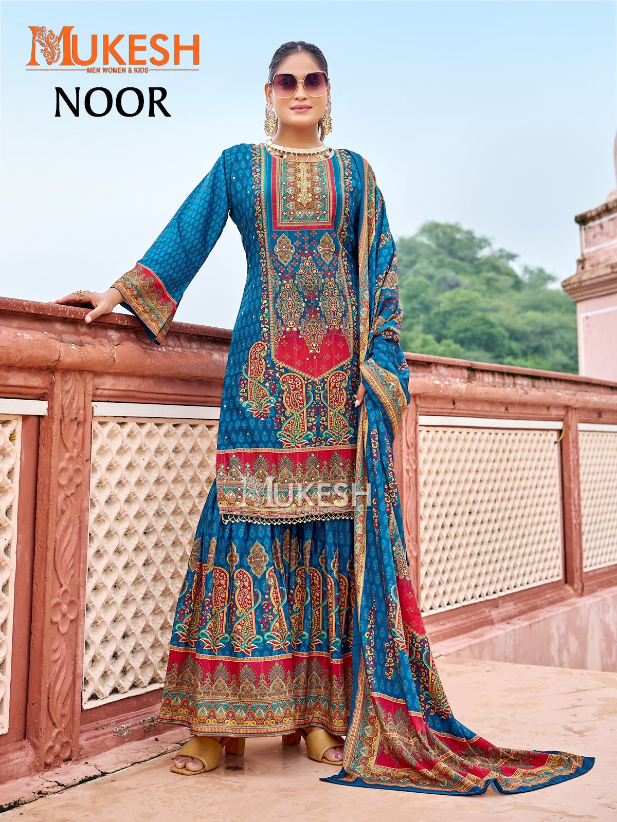 Noor Mukesh Banwery Crape Silk Karachi Readymade Suits Wholesale Rate