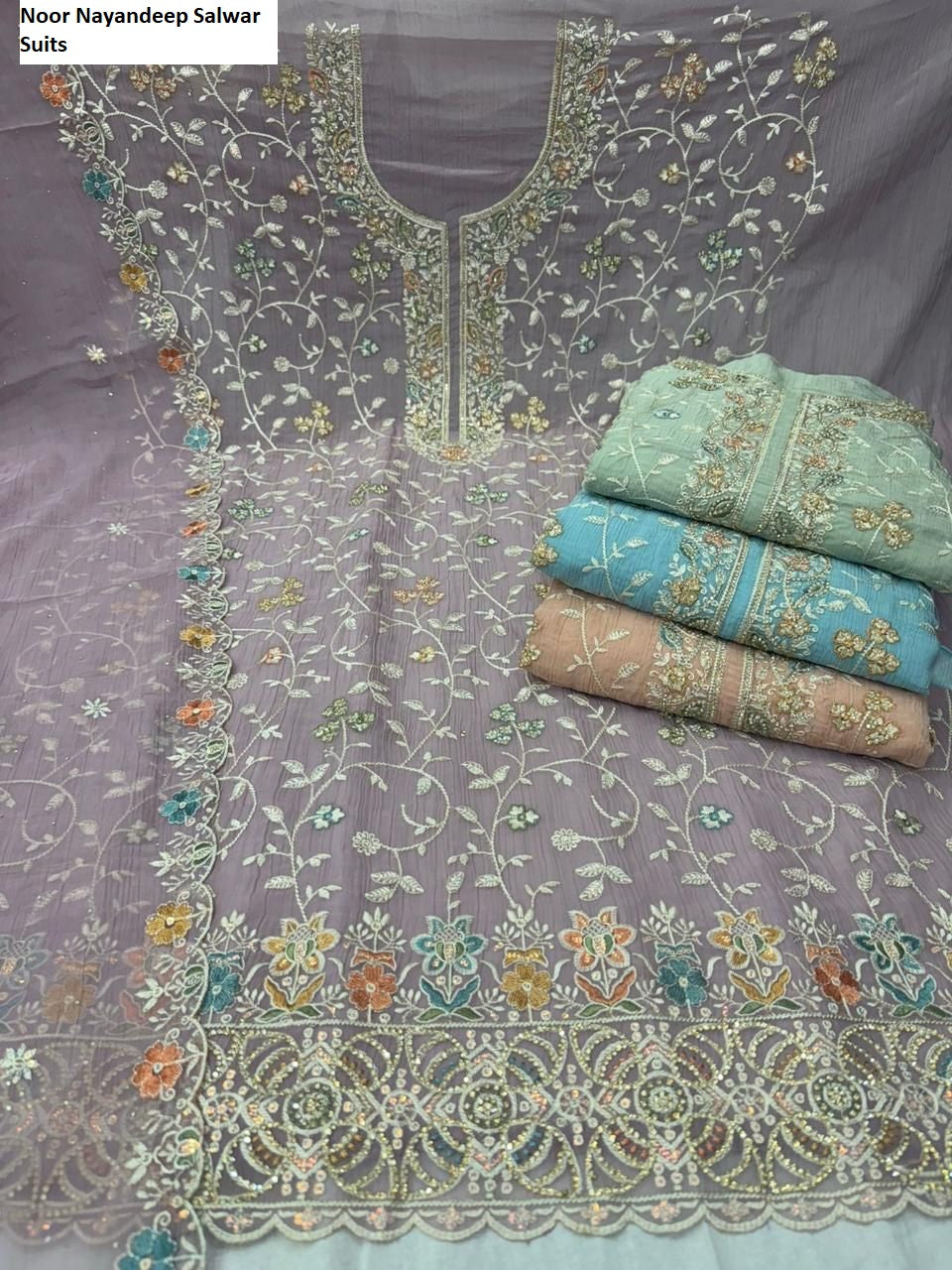 Noor Nayandeep Organza Salwar Suits Exporter Gujarat
