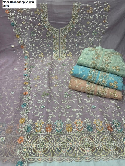 Noor Nayandeep Organza Salwar Suits Exporter Gujarat