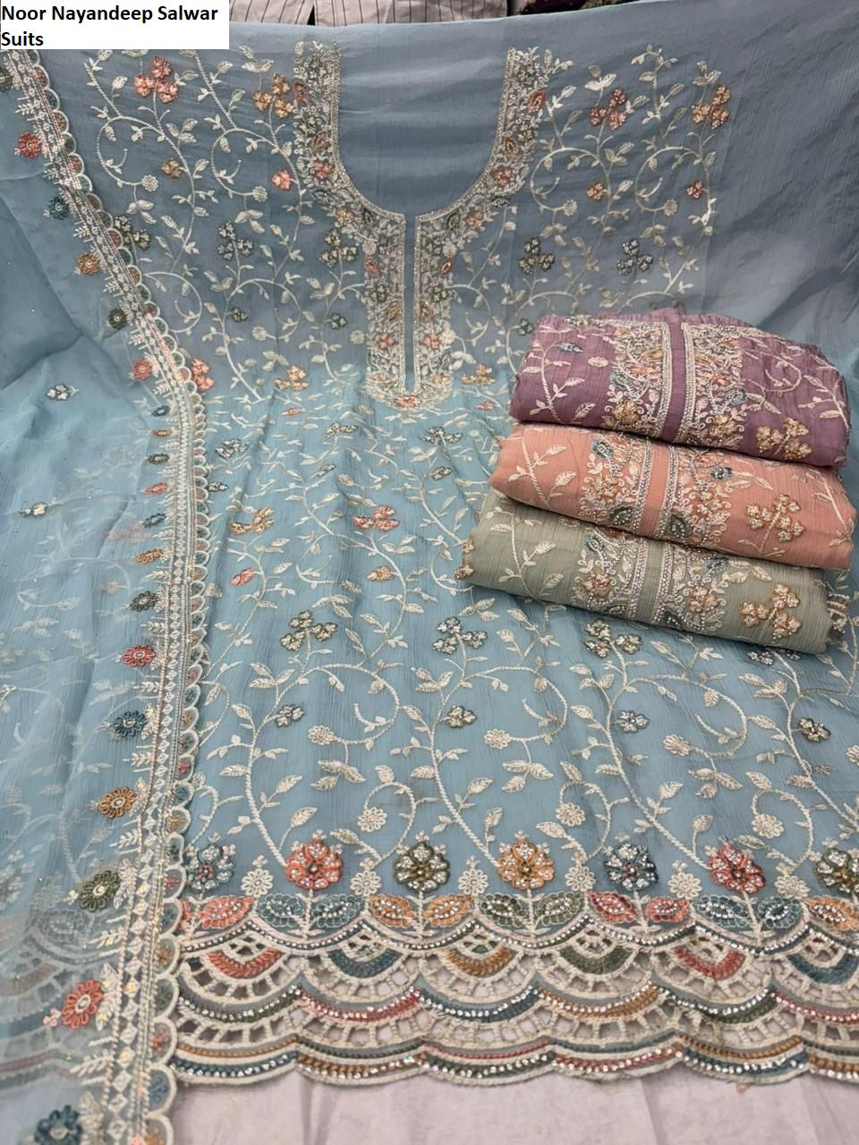 Noor Nayandeep Organza Salwar Suits Exporter Gujarat