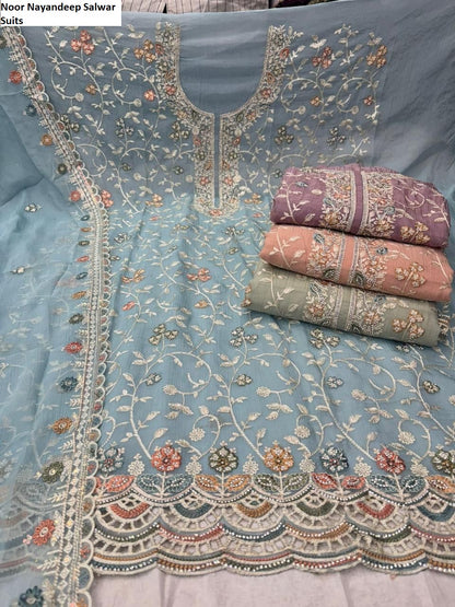 Noor Nayandeep Organza Salwar Suits Exporter Gujarat