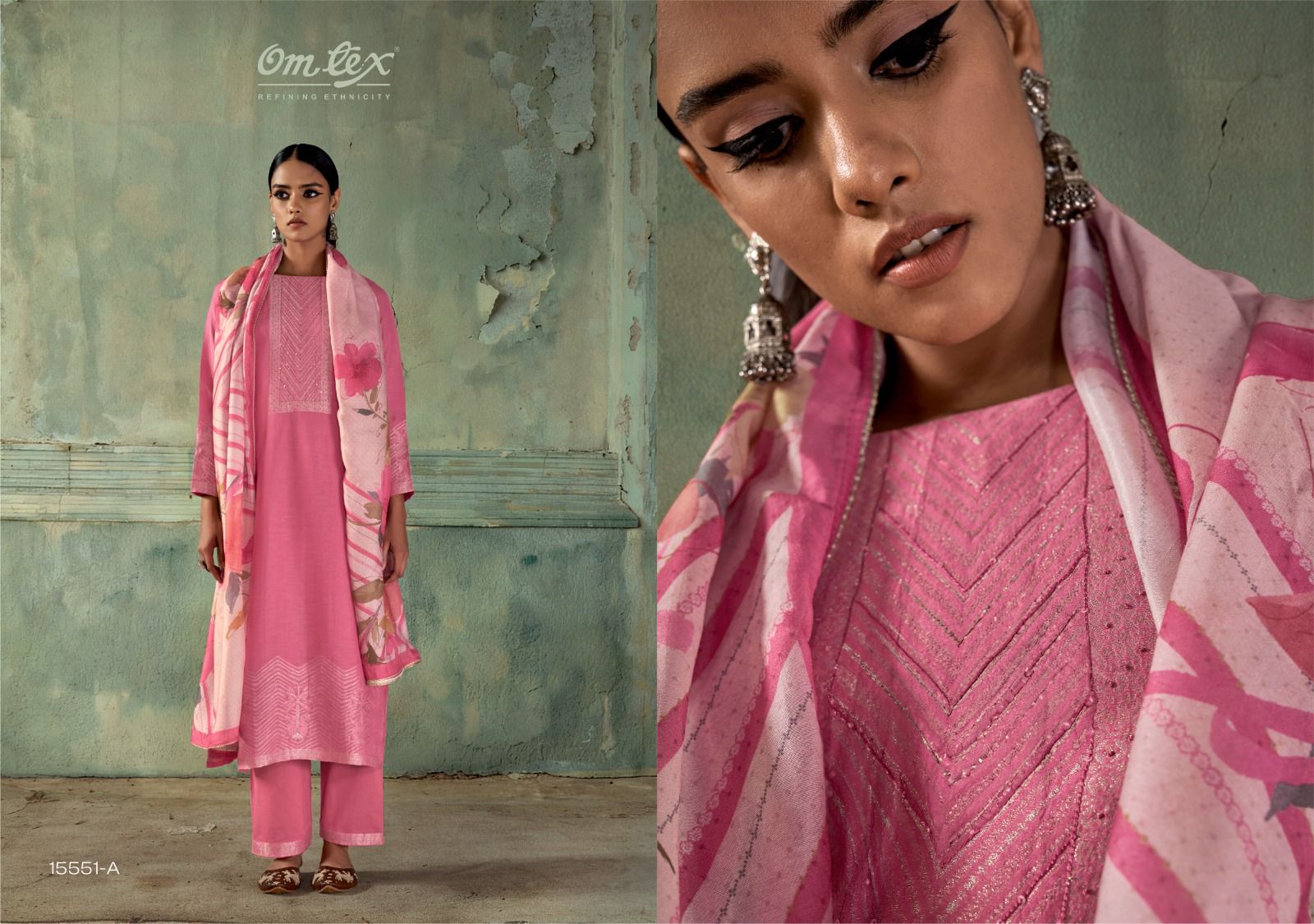 Noor Omtex Linen Jacquard Pant Style Suits Exporter