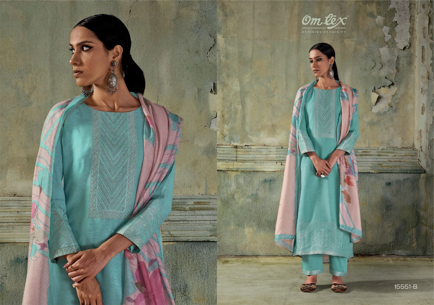 Noor Omtex Linen Jacquard Pant Style Suits Exporter