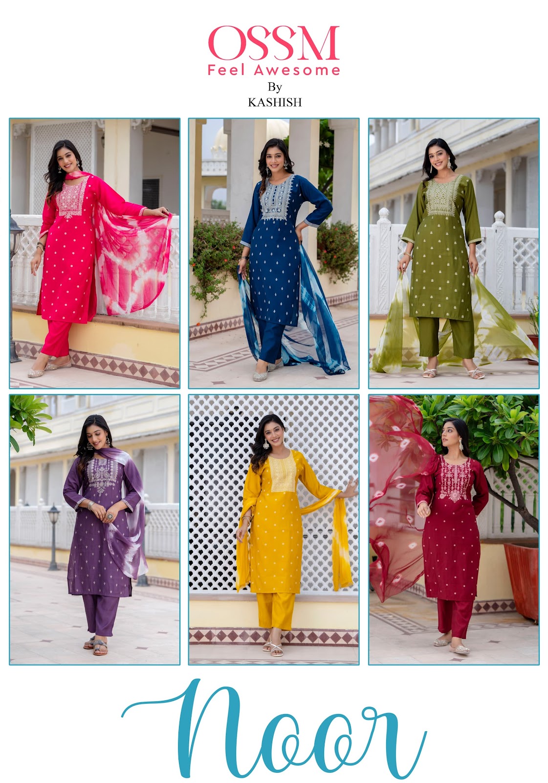 Noor Ossm Roman Silk Readymade Pant Style Suits Wholesale