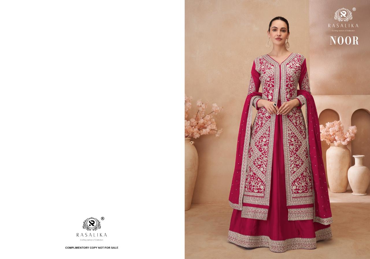 Noor Rasalika Chinon Silk Readymade Suits Wholesaler India