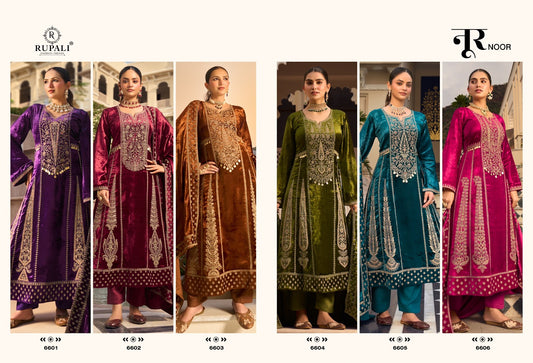 Noor Rupali Viscose Velvet Suits Wholesale Price