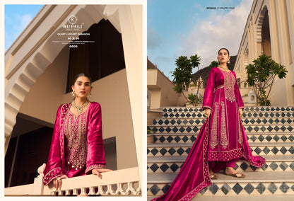 Noor Rupali Viscose Velvet Suits Wholesale Price