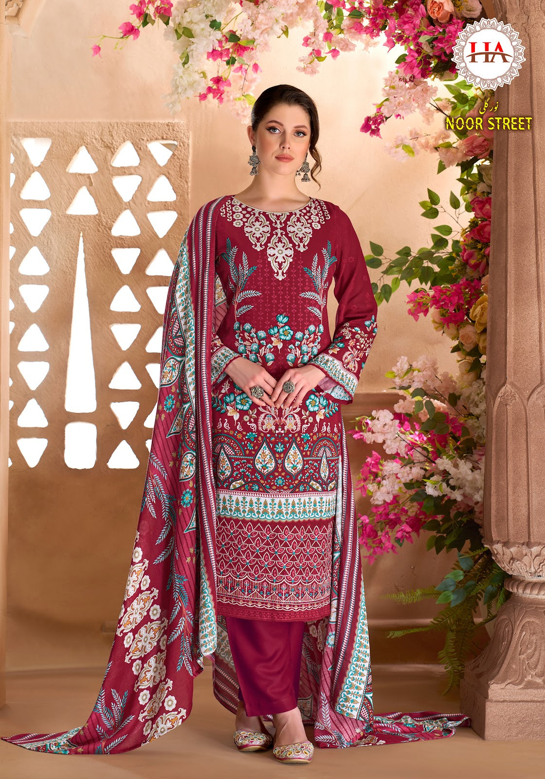 Noor Street Harshit Fashion Viscose Reyon Karachi Salwar Suits Wholesaler India