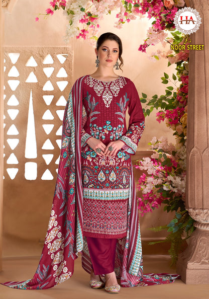 Noor Street Harshit Fashion Viscose Reyon Karachi Salwar Suits Wholesaler India