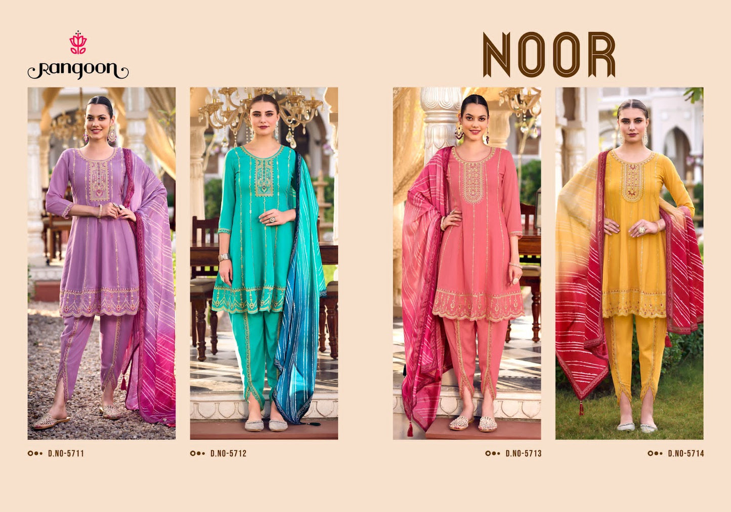 Noor Tulip Style Rangoon Georgette Readymade Suits Wholesaler Gujarat
