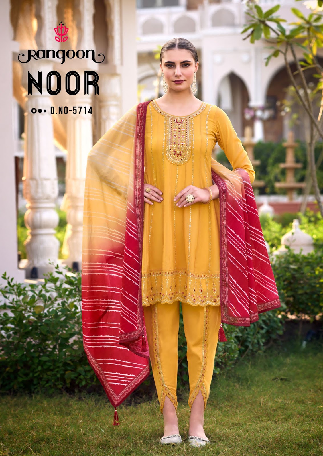 Noor Tulip Style Rangoon Georgette Readymade Suits Wholesaler Gujarat