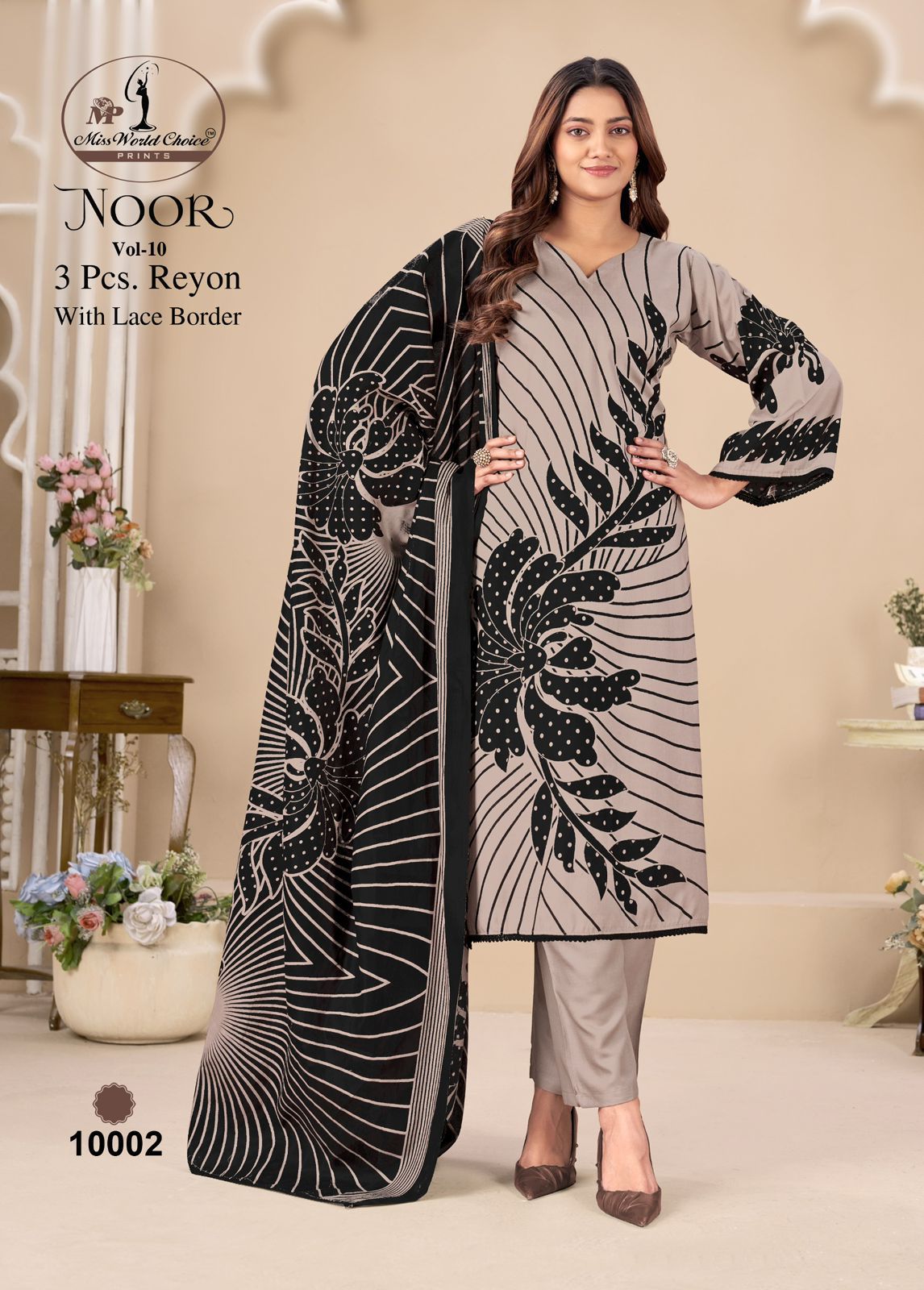 Noor Vol 10 Miss World Choice Rayon Pant Style Suits Exporter Ahmedabad