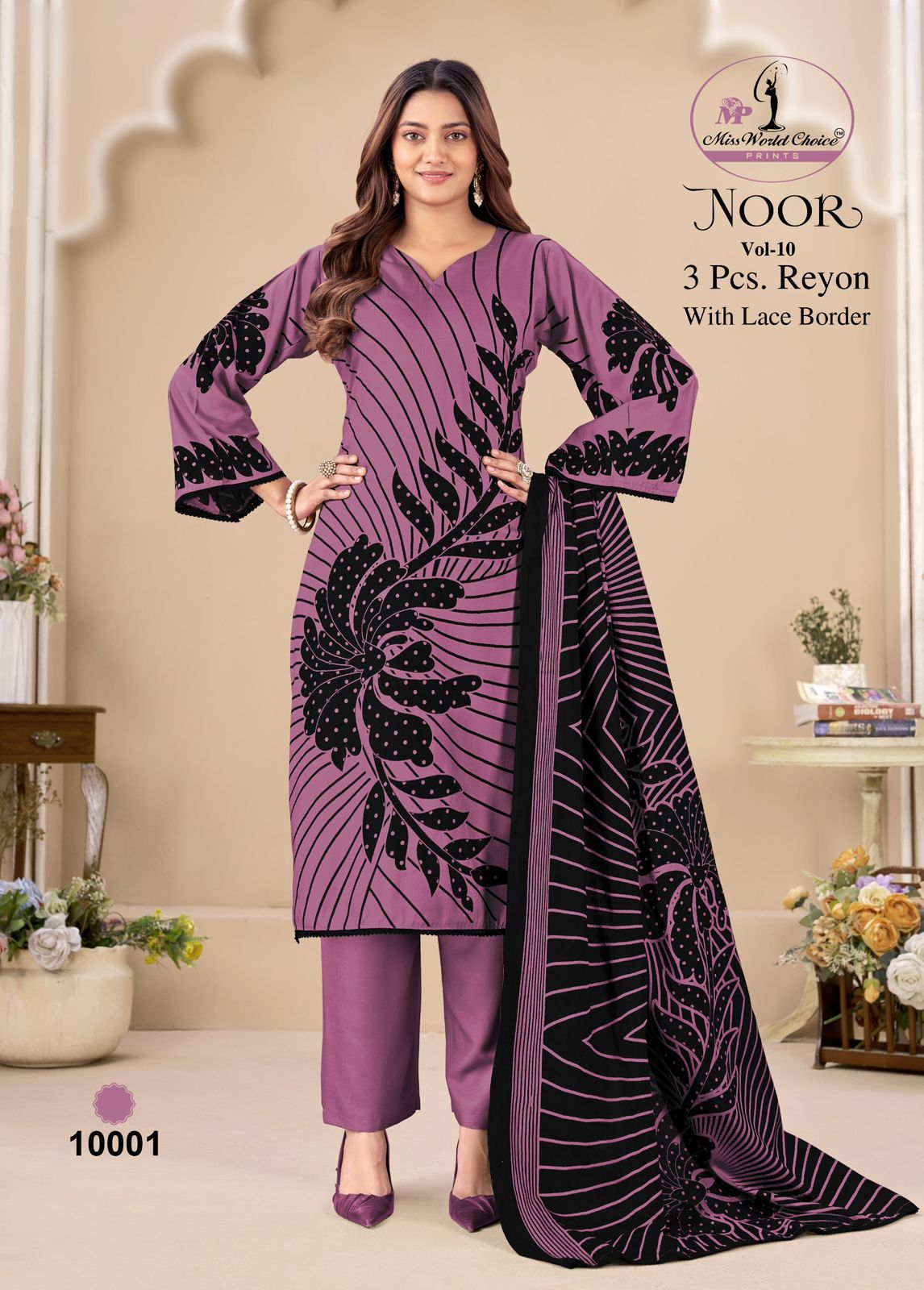 Noor Vol 10 Miss World Choice Rayon Pant Style Suits Exporter Ahmedabad