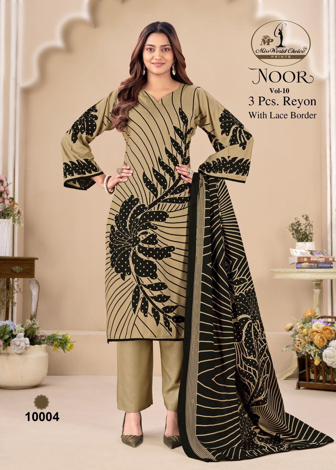 Noor Vol 10 Miss World Choice Rayon Pant Style Suits Exporter Ahmedabad