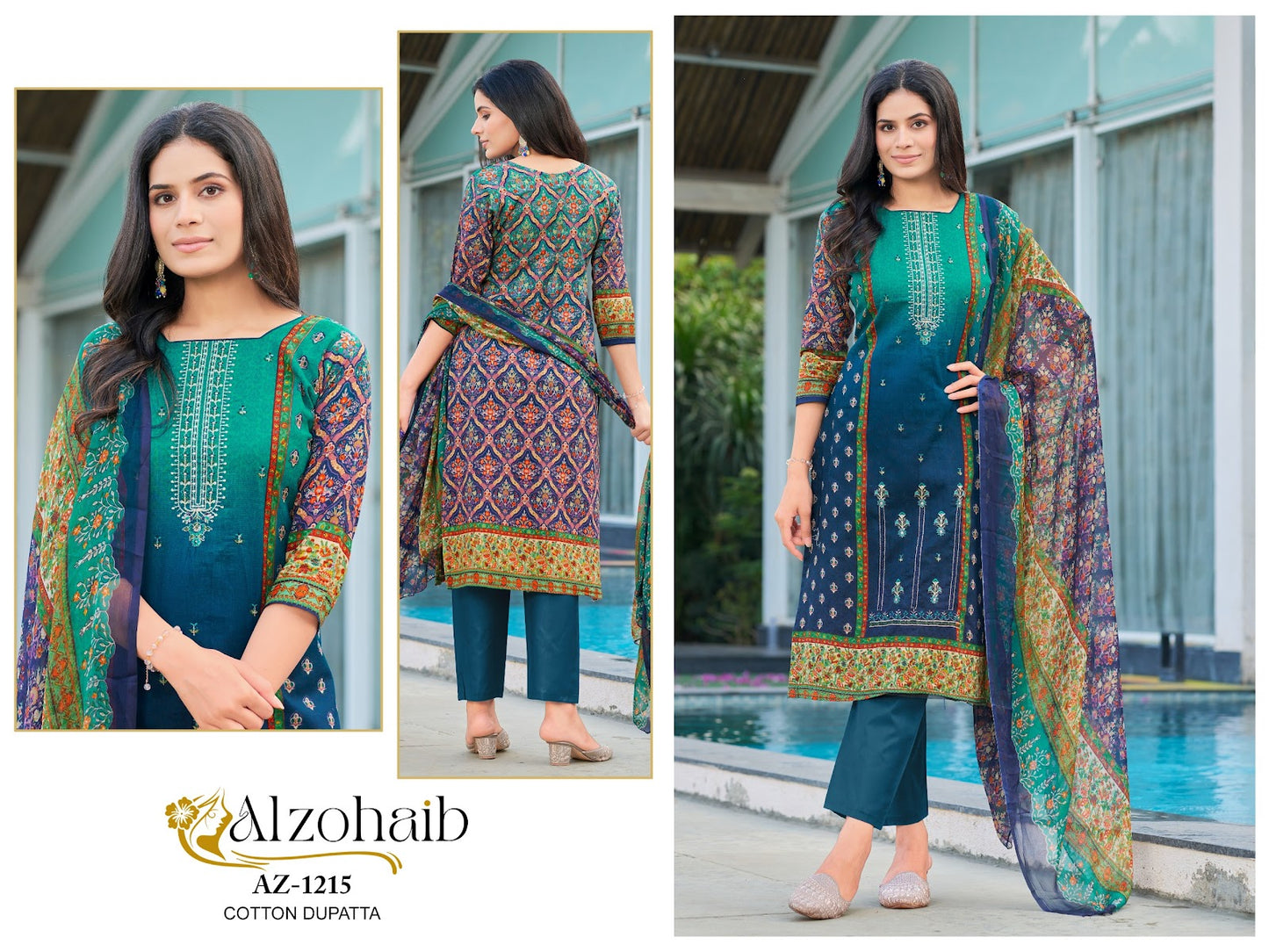 Noor Vol 1 1212-1215 Al Zohaib Pure Cotton Pakistani Salwar Suits Wholesale Price