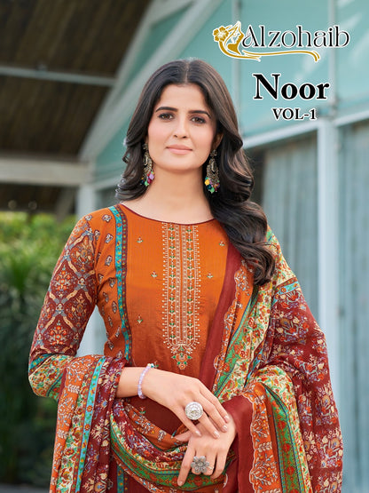 Noor Vol 1 1212-1215 Al Zohaib Pure Cotton Pakistani Salwar Suits Wholesale Price