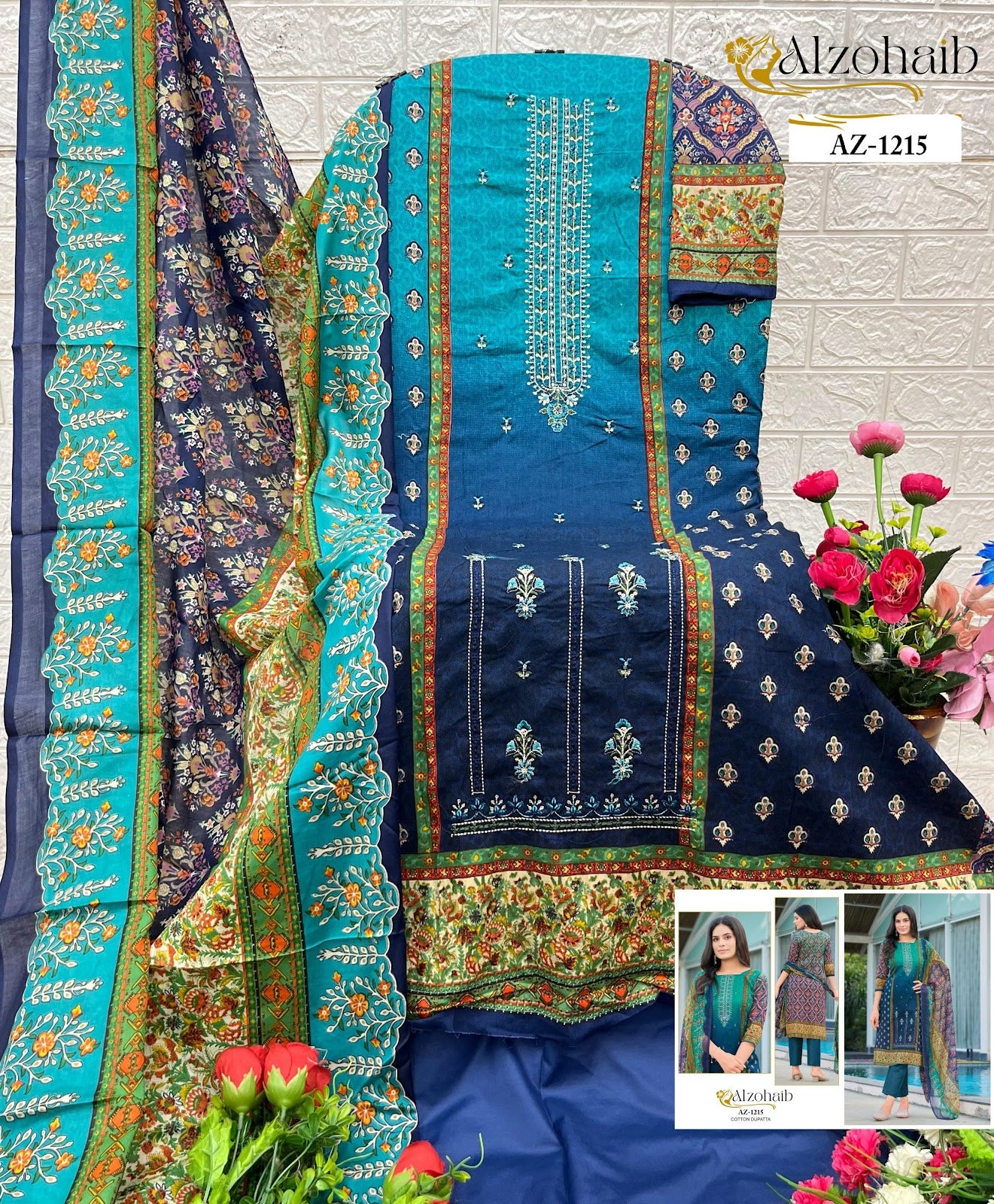 Noor Vol 1 1212-1215 Al Zohaib Pure Cotton Pakistani Salwar Suits Wholesale Price